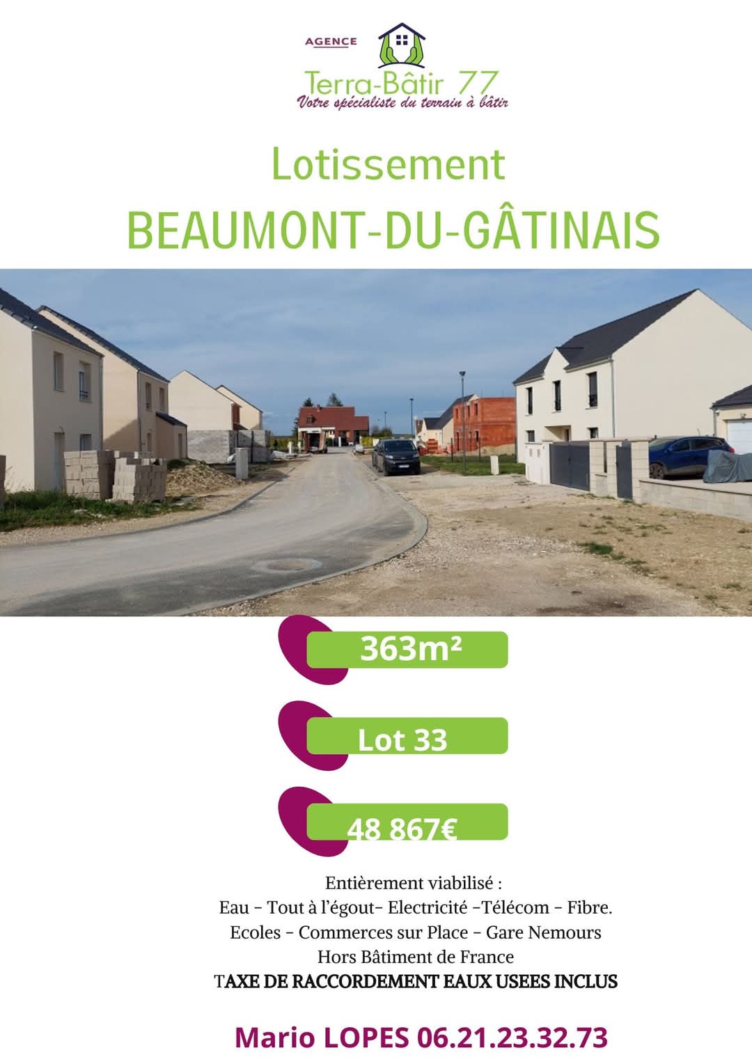 LOTISSEMENT BEAUMONT-DU-GÂTINAIS EXCLUSIVITE