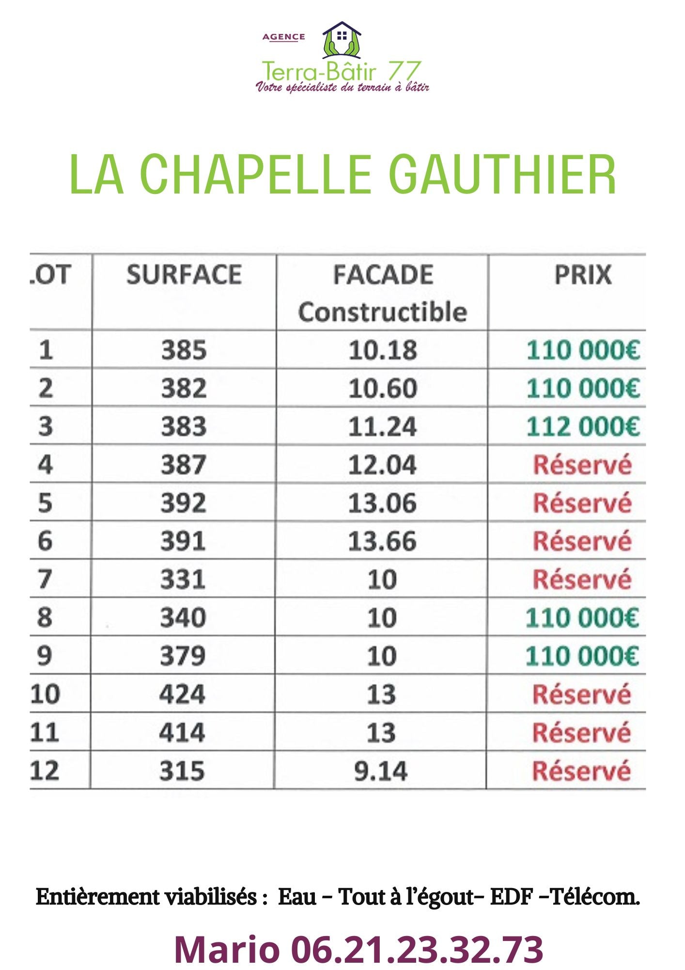LOTISSEMENT LA CHAPELLE GAUTHIER